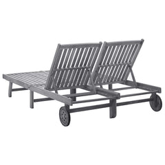 Solid Acacia Wood 2-Person sun lounger