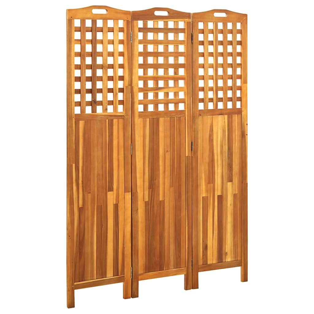 311878 vidaXL 3-Panel Room Divider 121x2x170 cm Solid Acacia Wood 1