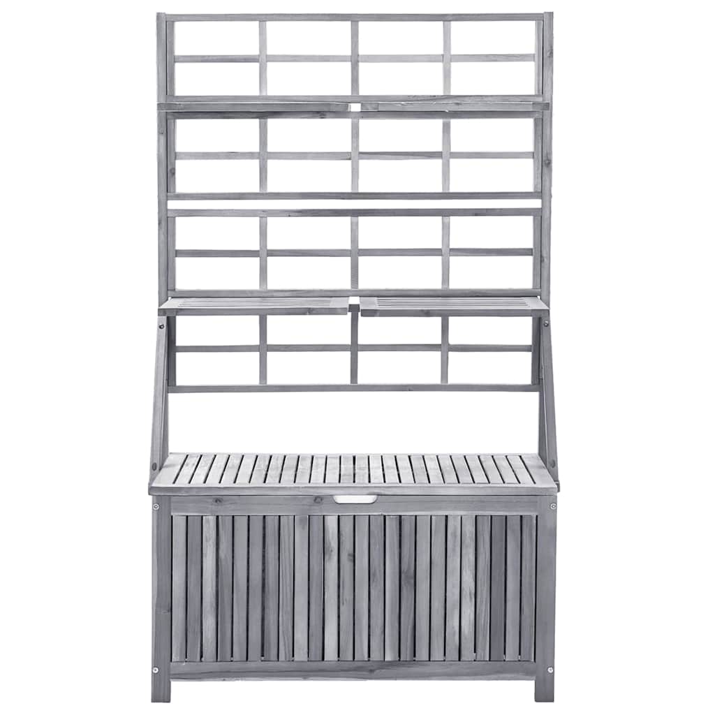 Storage Box with Trellis 99x55x160 cm Solid Acacia Wood Grey
