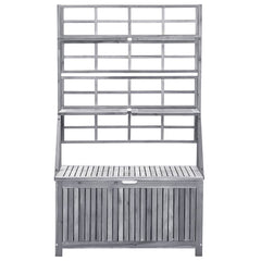 Storage Box with Trellis 99x55x160 cm Solid Acacia Wood Grey