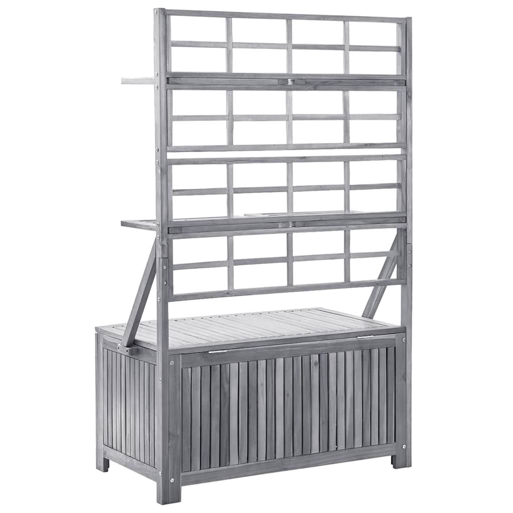 Storage Box with Trellis 99x55x160 cm Solid Acacia Wood Grey