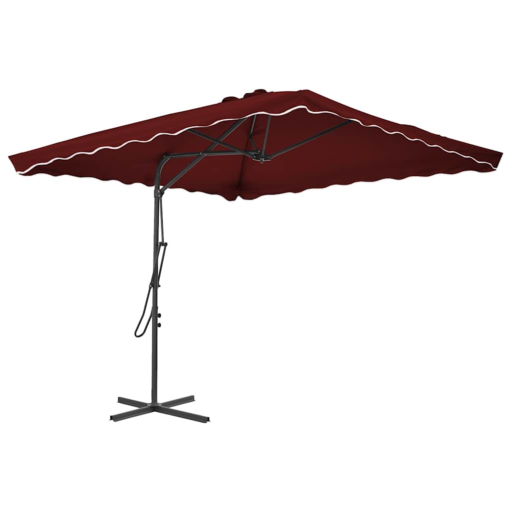 vidaXL Garden Parasol with Steel Pole Bordeaux Red 250x250x230 cm 1
