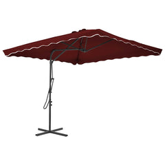 vidaXL Garden Parasol with Steel Pole Bordeaux Red 250x250x230 cm 1
