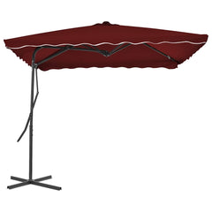 vidaXL Garden Parasol with Steel Pole Bordeaux Red 250x250x230 cm 2