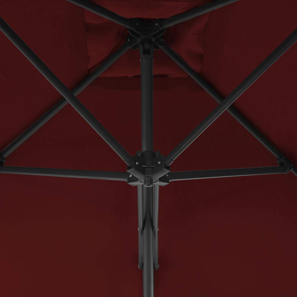 Outdoor Parasol with Steel Pole 250x250 cm Bordeaux red