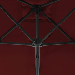 Outdoor Parasol with Steel Pole 250x250 cm Bordeaux red