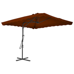 vidaXL Garden Parasol with Steel Pole Terracotta 250x250x230 cm 1
