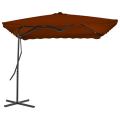 vidaXL Garden Parasol with Steel Pole Terracotta 250x250x230 cm 2