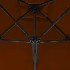 vidaXL Garden Parasol with Steel Pole Terracotta 250x250x230 cm 4