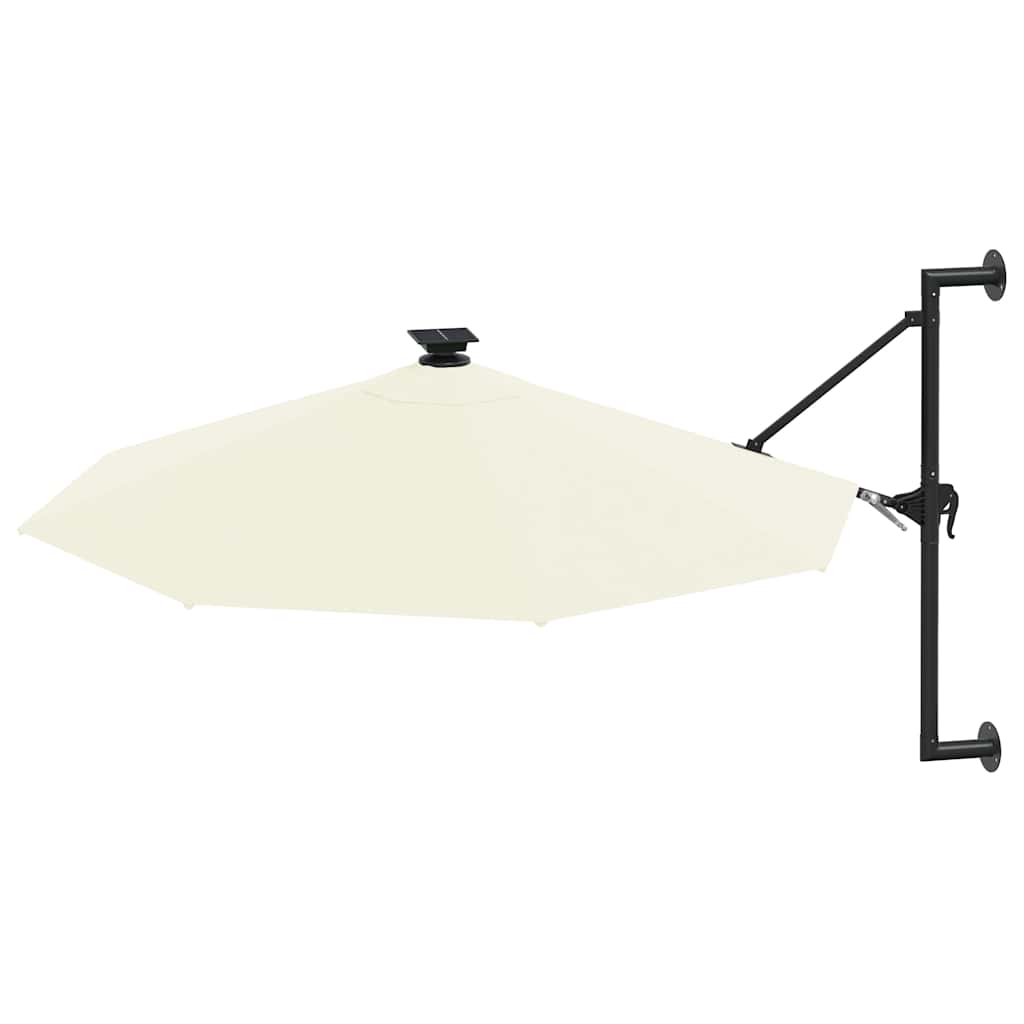 vidaXL Wall-mounted Garden Parasol with LEDs 300 cm Sand 3