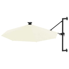 vidaXL Wall-mounted Garden Parasol with LEDs 300 cm Sand 3