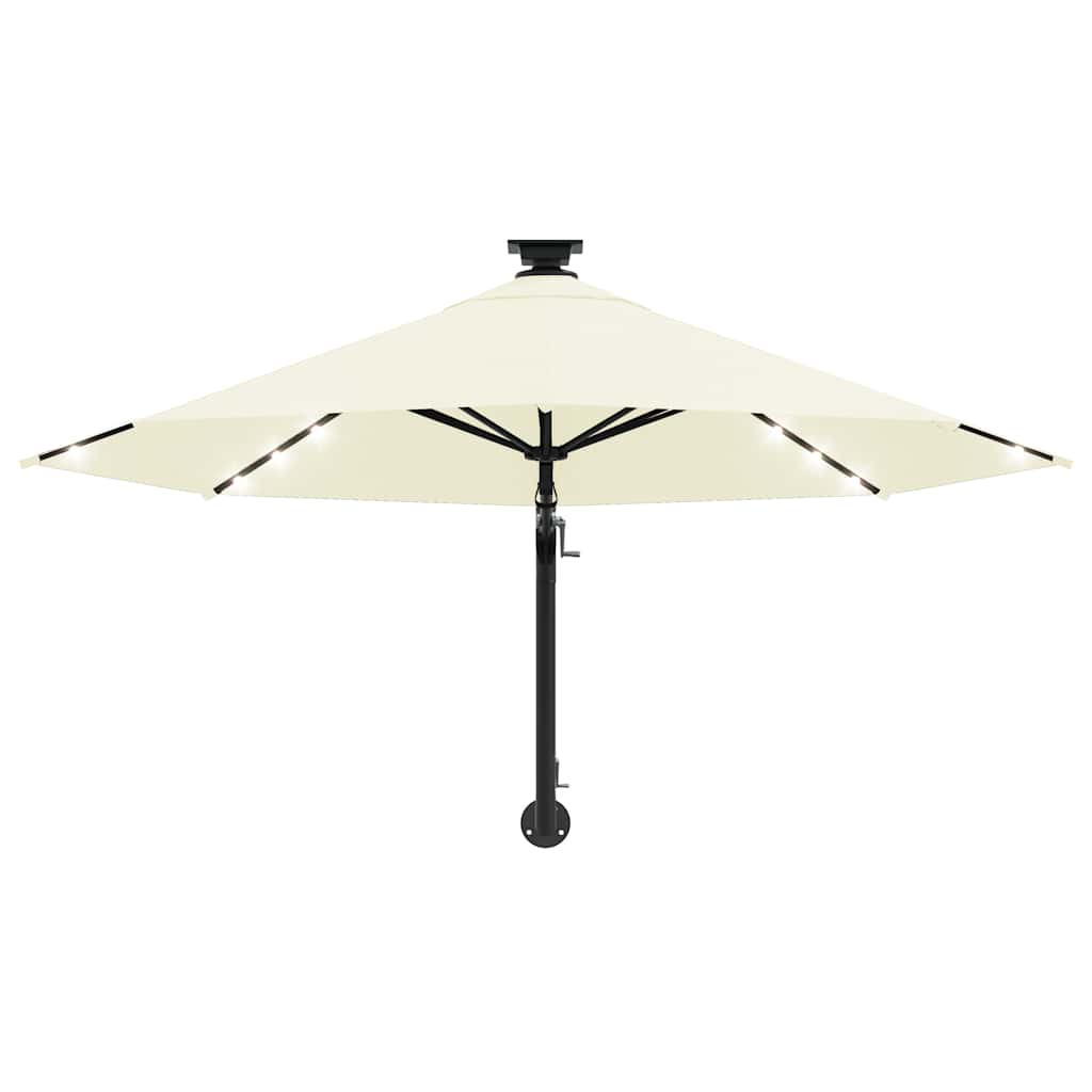 vidaXL Wall-mounted Garden Parasol with LEDs 300 cm Sand 4