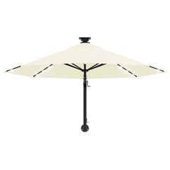 vidaXL Wall-mounted Garden Parasol with LEDs 300 cm Sand 4
