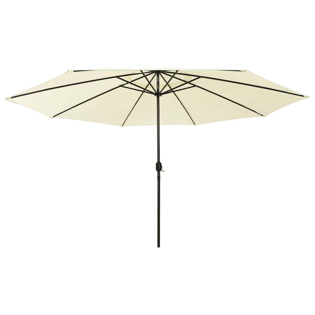 vidaXL Garden Parasol with LED Lights 400 cm Sand 1