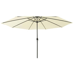 vidaXL Garden Parasol with LED Lights 400 cm Sand 1