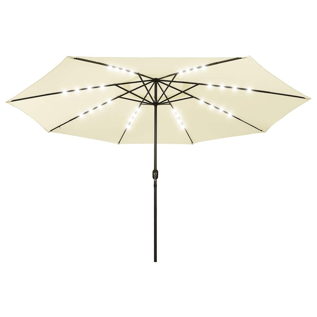 vidaXL Garden Parasol with LED Lights 400 cm Sand 2