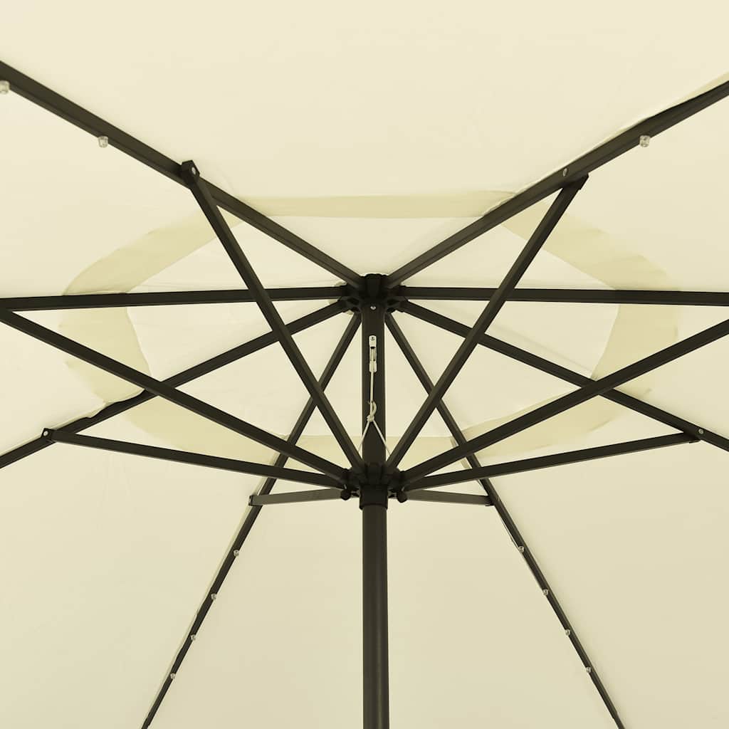 vidaXL Garden Parasol with LED Lights 400 cm Sand 4
