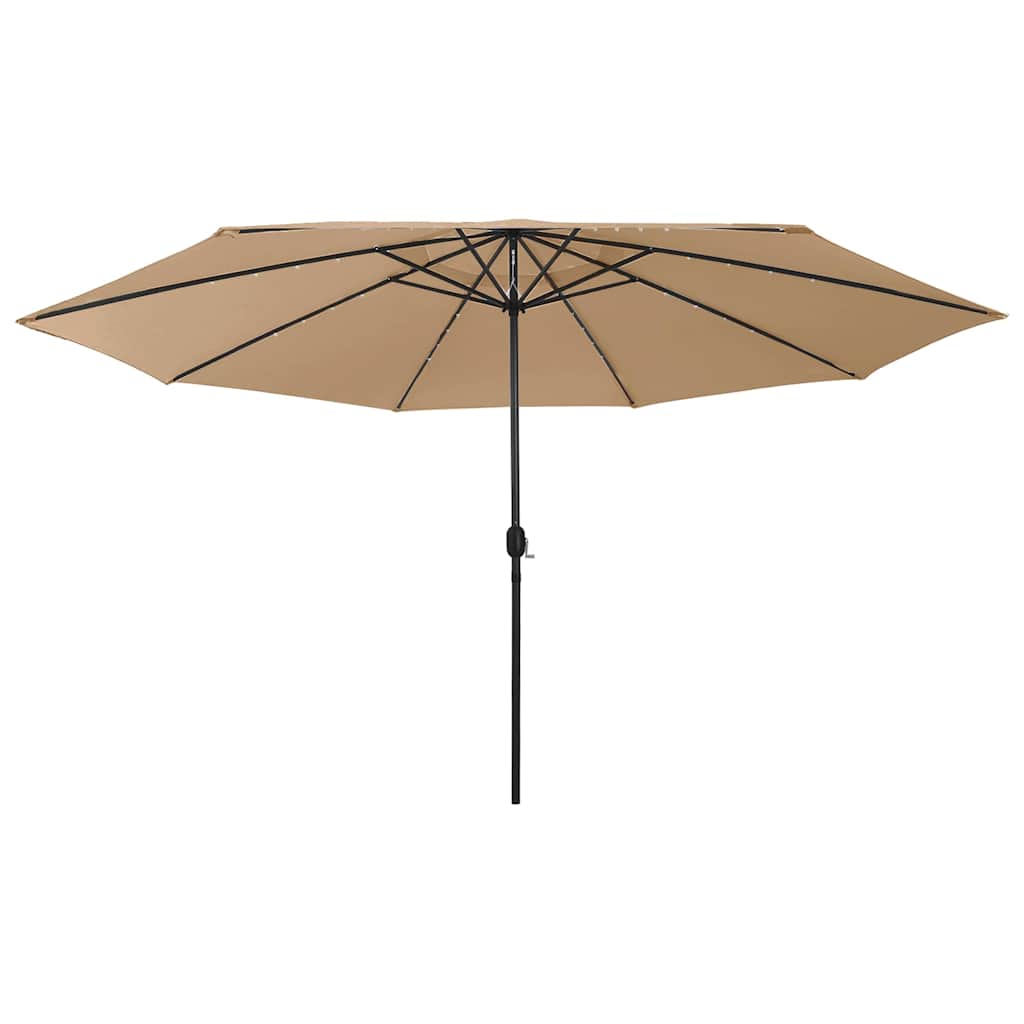 vidaXL Garden Parasol with LED Lights 400 cm Taupe 1