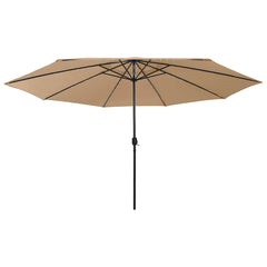 vidaXL Garden Parasol with LED Lights 400 cm Taupe 1