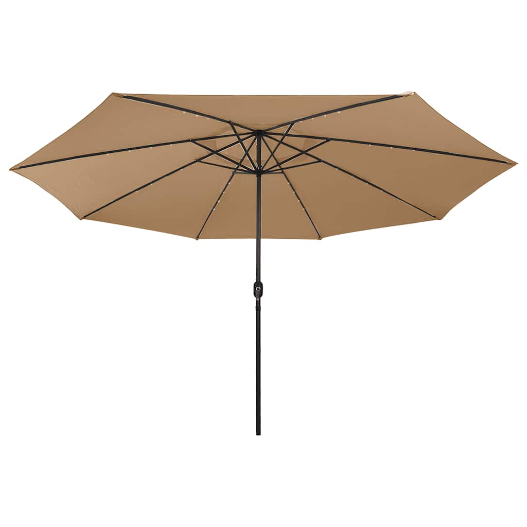 vidaXL Garden Parasol with LED Lights 400 cm Taupe 3