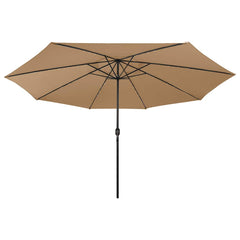 vidaXL Garden Parasol with LED Lights 400 cm Taupe 3