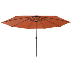 vidaXL Garden Parasol with LED Lights 400 cm Terracotta 1