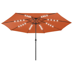 vidaXL Garden Parasol with LED Lights 400 cm Terracotta 2