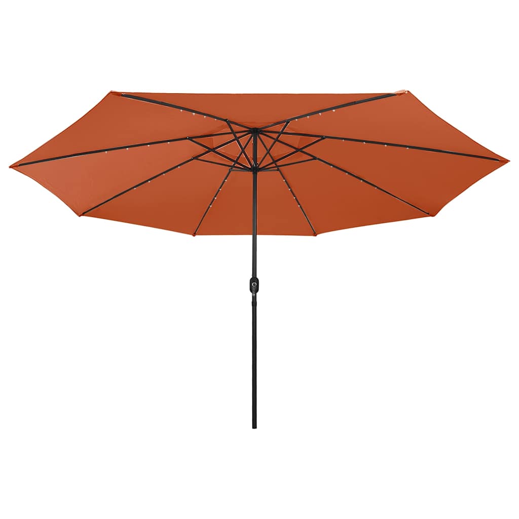 vidaXL Garden Parasol with LED Lights 400 cm Terracotta 3