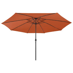 vidaXL Garden Parasol with LED Lights 400 cm Terracotta 3