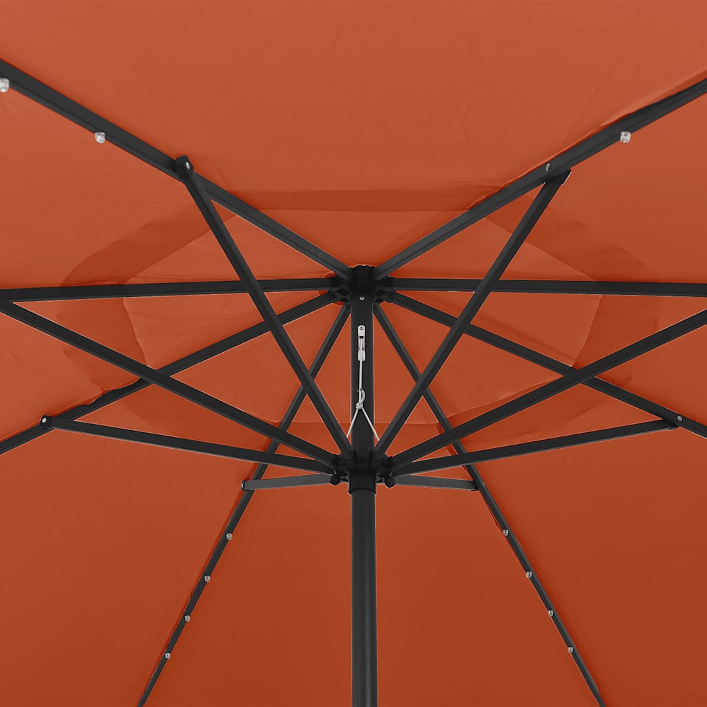 vidaXL Garden Parasol with LED Lights 400 cm Terracotta 4