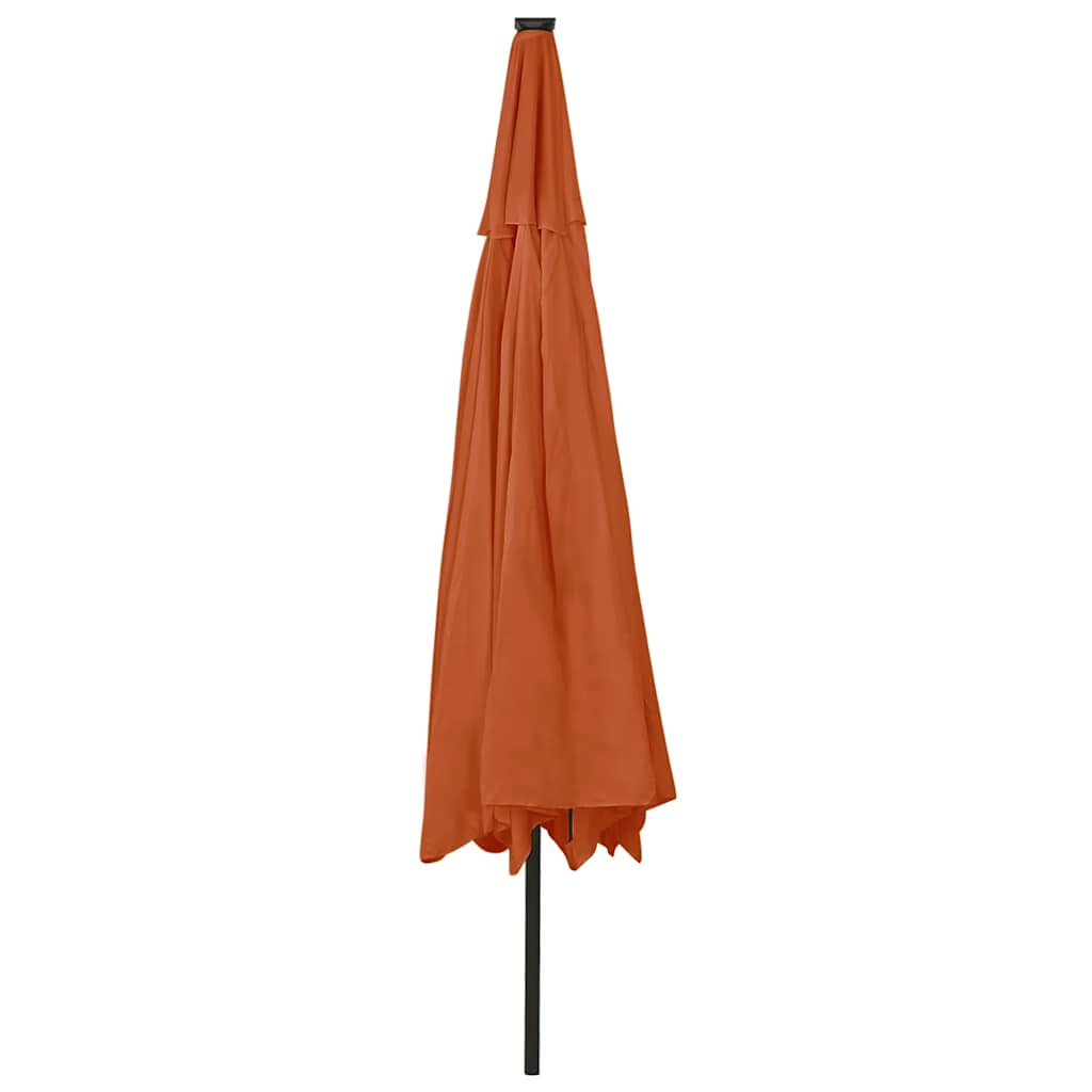 vidaXL Garden Parasol with LED Lights 400 cm Terracotta 5