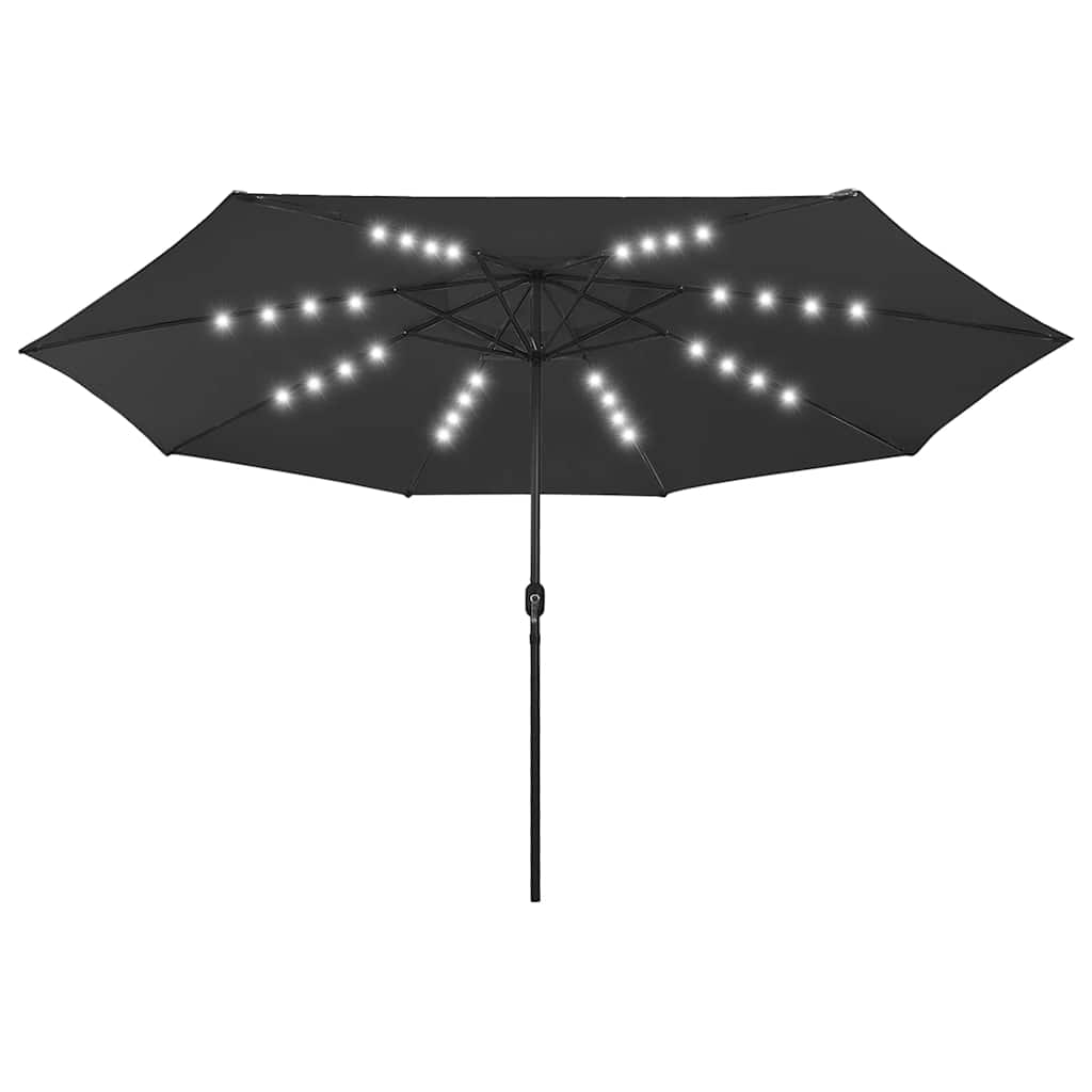 vidaXL Garden Parasol with LED Lights 400 cm Black 2