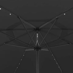 vidaXL Garden Parasol with LED Lights 400 cm Black 4