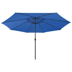 vidaXL Garden Parasol with LED Lights 400 cm Azure Blue 3