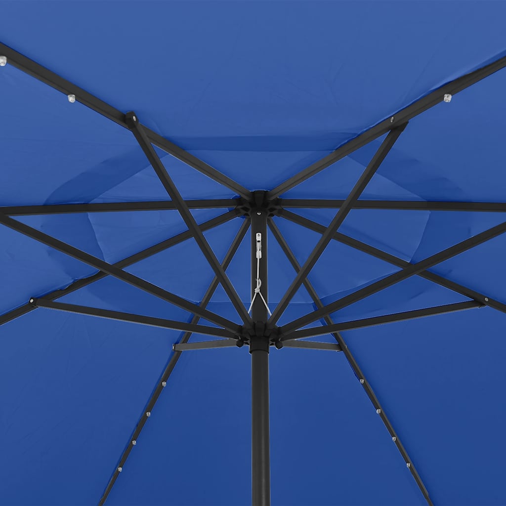 vidaXL Garden Parasol with LED Lights 400 cm Azure Blue 4