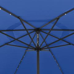 vidaXL Garden Parasol with LED Lights 400 cm Azure Blue 4