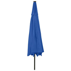 vidaXL Garden Parasol with LED Lights 400 cm Azure Blue 5