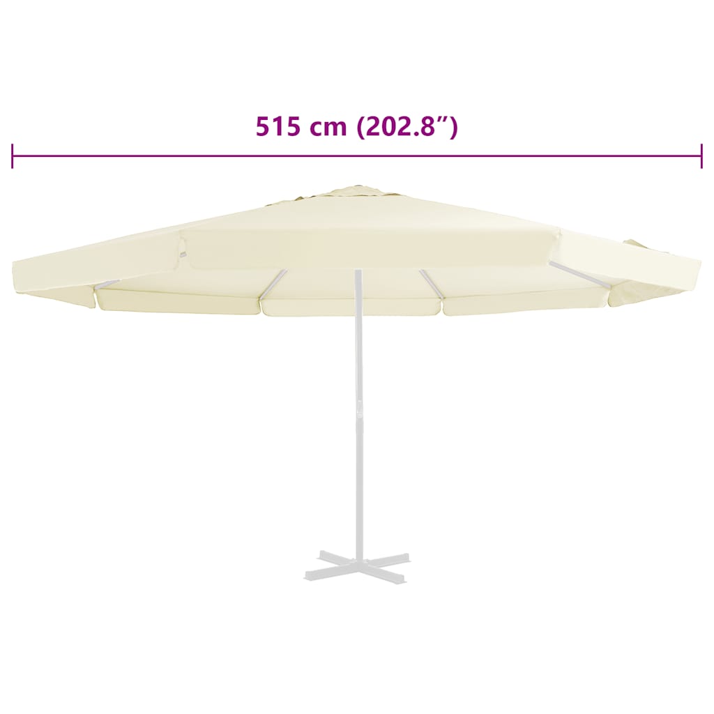 vidaXL Replacement Fabric for Outdoor Parasol Sand 515 cm 5