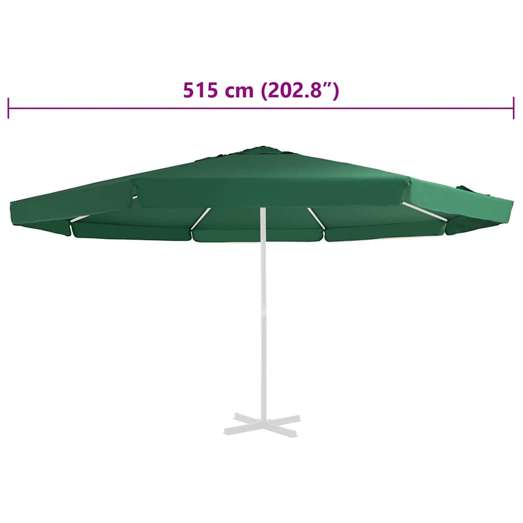 vidaXL Replacement Fabric for Outdoor Parasol Green 515 cm 5