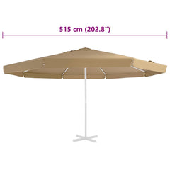 vidaXL Replacement Fabric for Outdoor Parasol Taupe 515 cm 5
