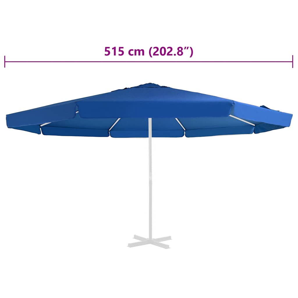 vidaXL Replacement Fabric for Outdoor Parasol Azure Blue 515 cm 5