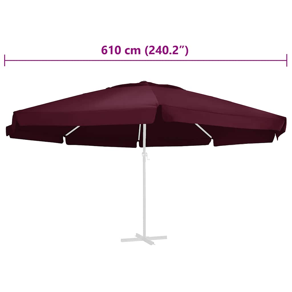 vidaXL Replacement Fabric for Outdoor Parasol Bordeaux Red 610 cm 5