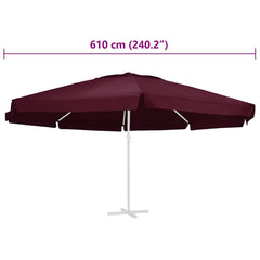 vidaXL Replacement Fabric for Outdoor Parasol Bordeaux Red 610 cm 5