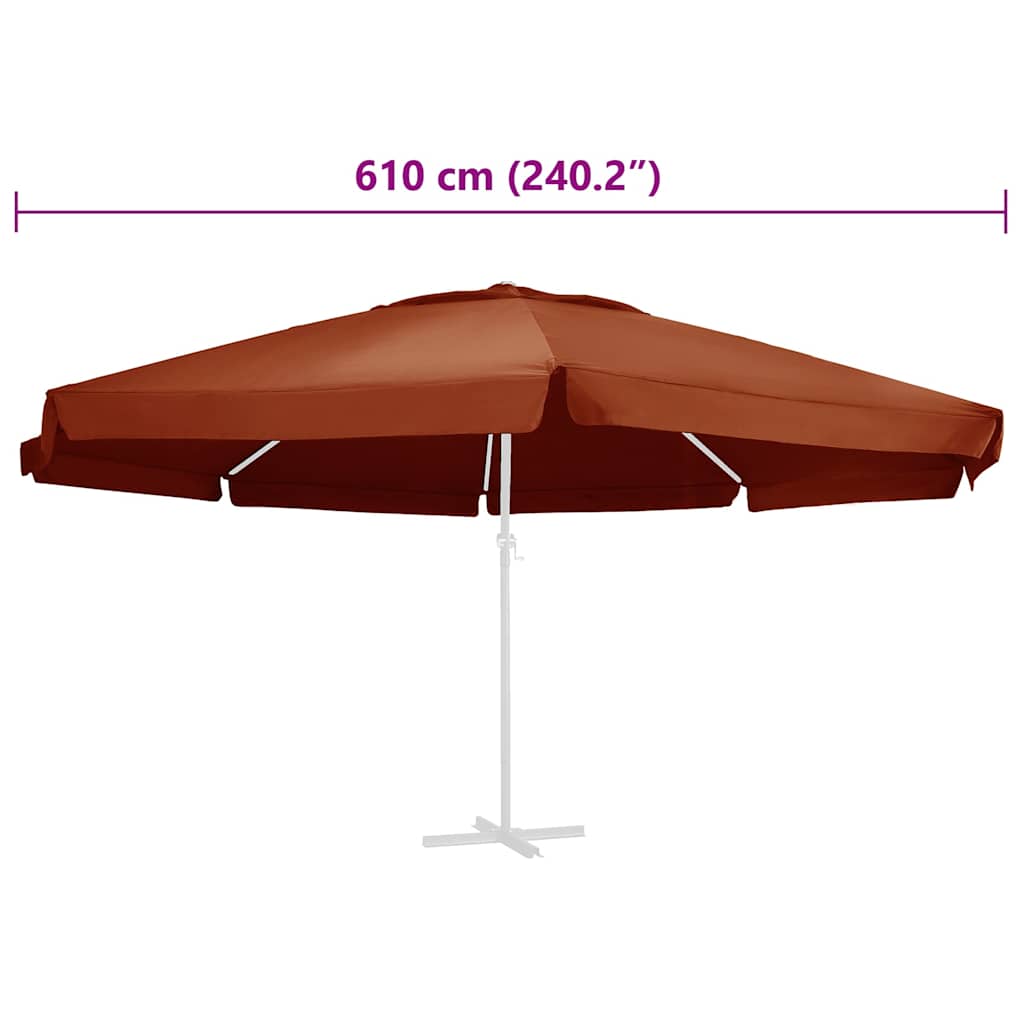 vidaXL Replacement Fabric for Outdoor Parasol Terracotta 610 cm 5