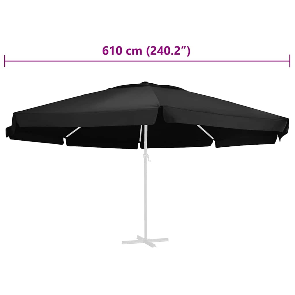 vidaXL Replacement Fabric | Black | Polyester with PA coating | 600 cm diameter 5