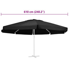 vidaXL Replacement Fabric | Black | Polyester with PA coating | 600 cm diameter 5