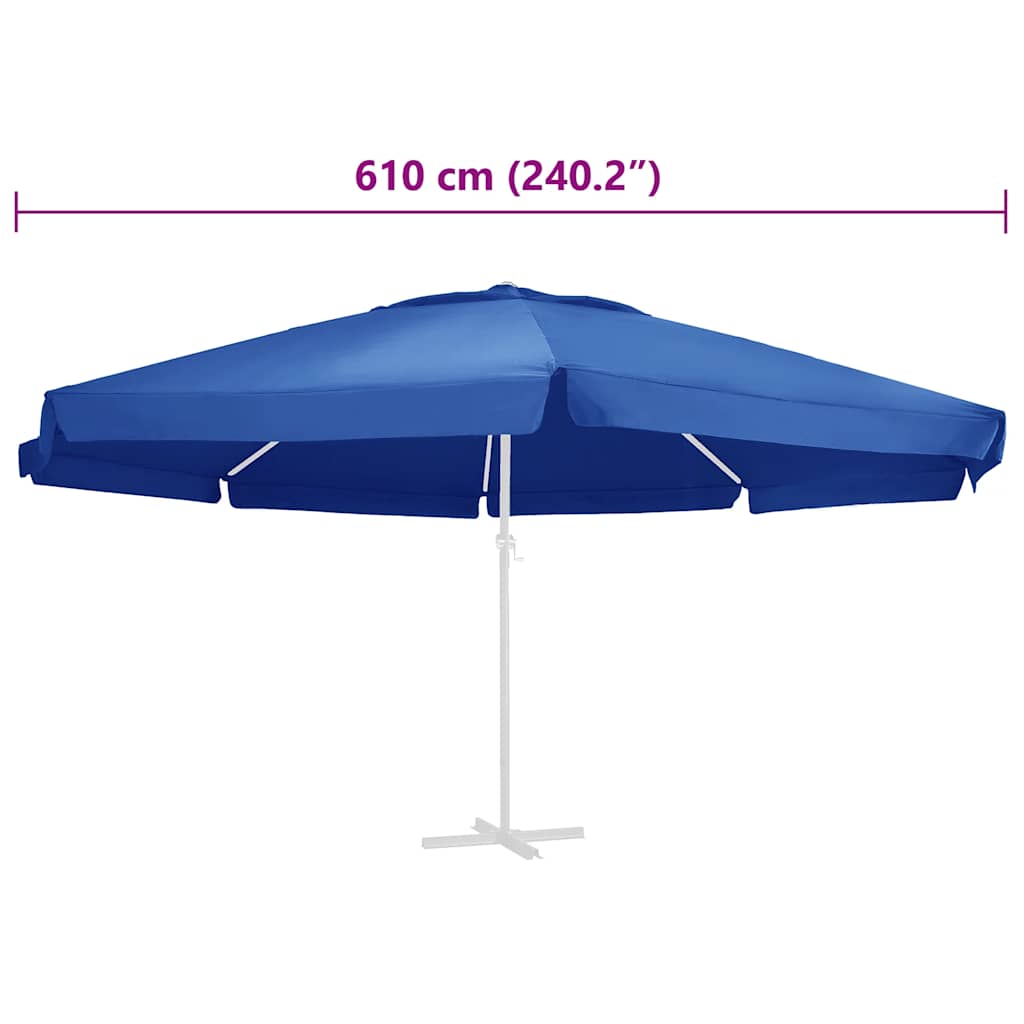 vidaXL Replacement Fabric for Outdoor Parasol Azure Blue 610 cm 5