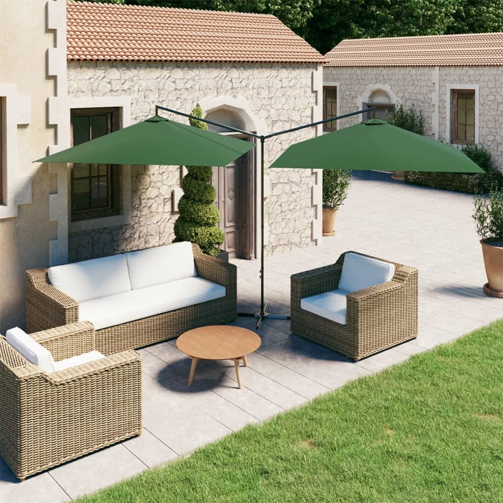 vidaXL Garden Parasol | Green | Polyester, Powder-Coated Steel | Extra Large 1