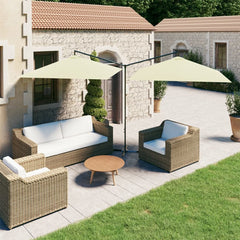 vidaXL Double Garden Parasol with Steel Pole Sand 600x300 cm 1