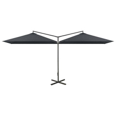 vidaXL Double Garden Parasol with Steel Pole Anthracite 600x300 cm 2